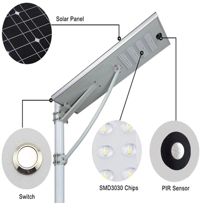 Ip65 Outdoor Built-In Battery Integrated Solar Led Street Light 30-200W Power Output