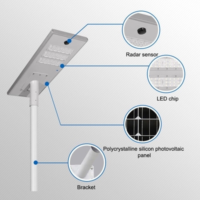 80 - 200W Aluminum Alloy Integrated Solar Street Light Lighting Time More Than 12 Hours