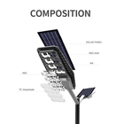 Automated Solar LED Street Light ABS Shell 100-300W 6500K 3.2V Solar Street Light