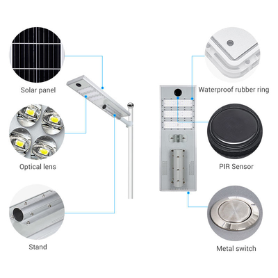 Aluminum Integrated Streetlight IP65 Outdoor 300W 400W 500W All In One Led Solar Street Lamp