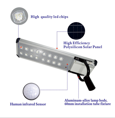 Efficacy 150W LED All In One Solar Street Light 150lm/w Lithium Iron Phosphate Battery