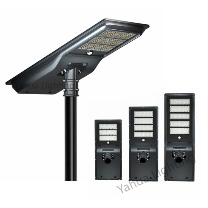 60W 80W 100W 160LM/W All In One Solar light IP66 Adjustable Black Integrated Solar Street Light