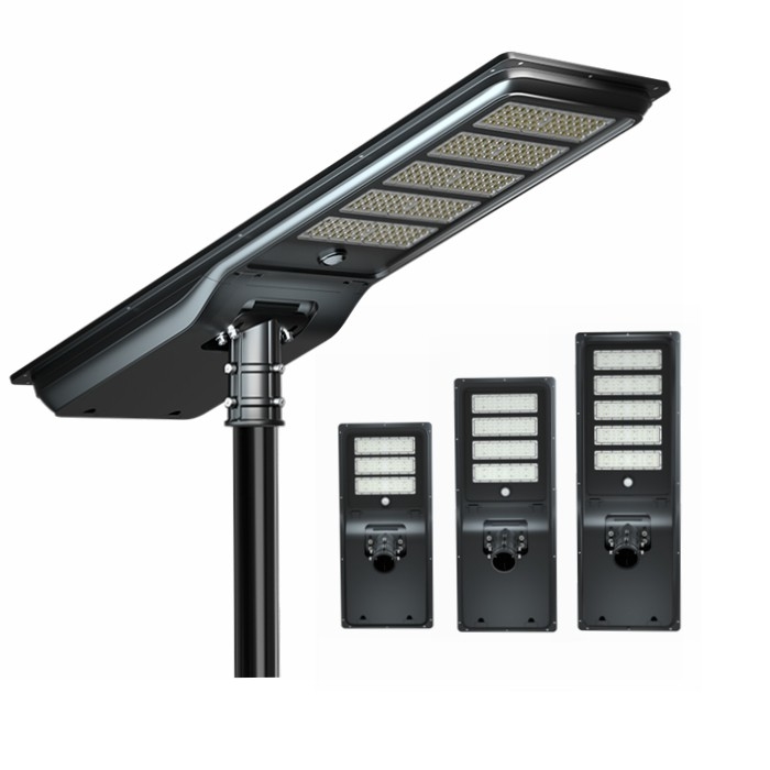 60W 80W 100W  Solar LED Street Light High Power 150LM/W 6000K IP65 Black Shell Street Lamp