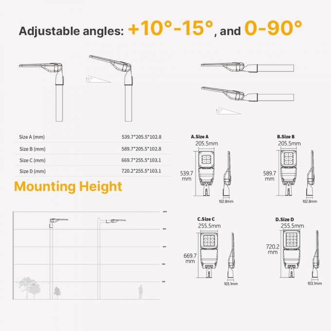 SMD3030 High Lumen AC LED Street Light 50W 70W Light Control System 3